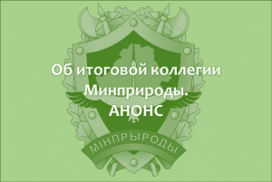 Об итоговой коллегии Минприроды. АНОНС